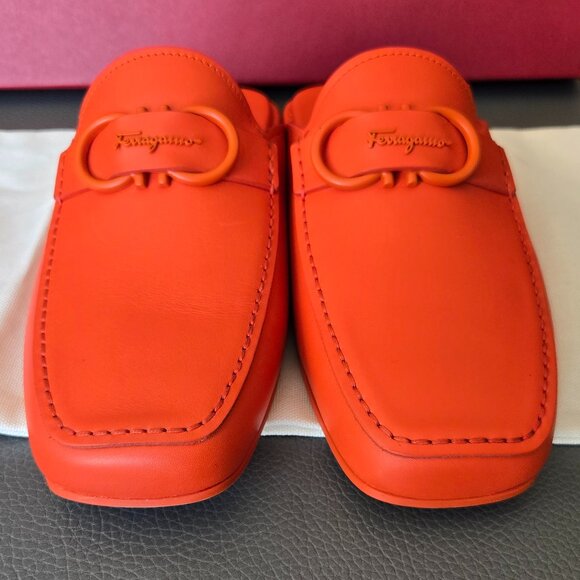 Salvatore Ferragamo Vulcano Red Calf Leather Mule - Picture 4 of 12